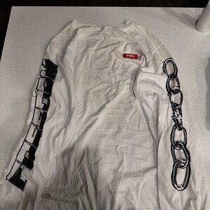 032c White Freedom Chain Link Graphic Long Sleeve T-Shirt - M